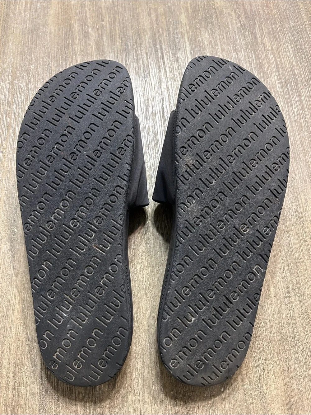 Lululemon Black Slide Black Sandals, Size 11, Gently Used.